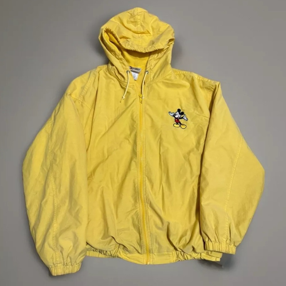 VINTAGE Walt‎ Disney World Mickey Mouse Yellow bomber jacket Size XL Extra Large